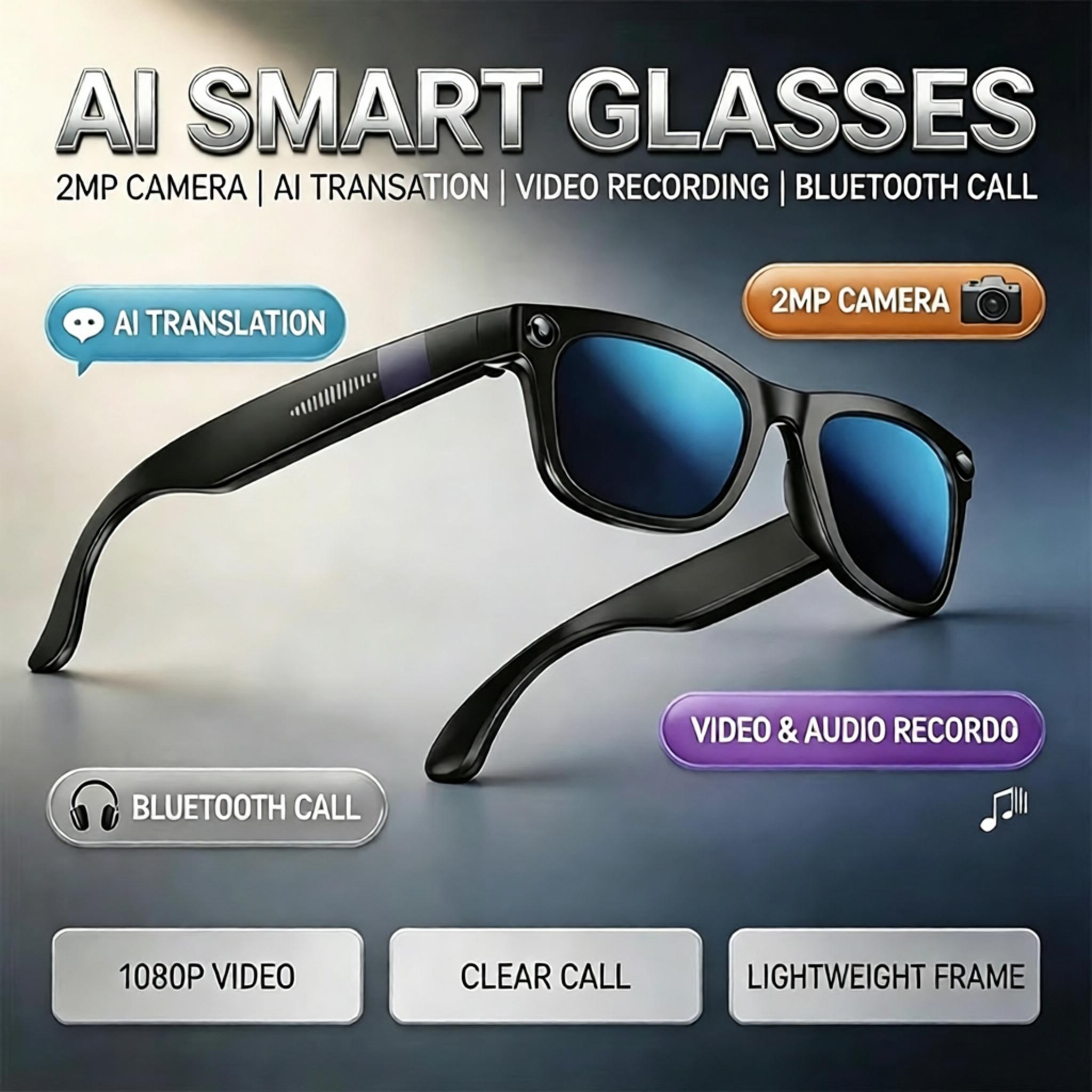 Audio Music Voice - Nowe inteligentne okulary Bluetooth z AI,