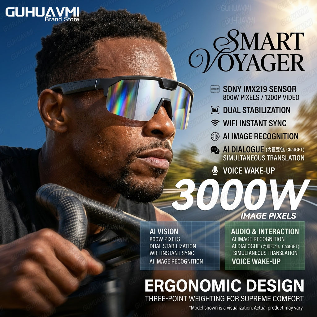 Music Audio Pro - Okulary fotochromowe Smart Glasses z kamerą