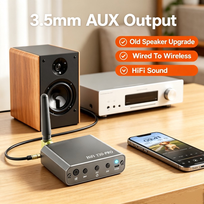 Music Audio Pro - Mini Aluminiowy Odbiornik Audio Bluetooth T30