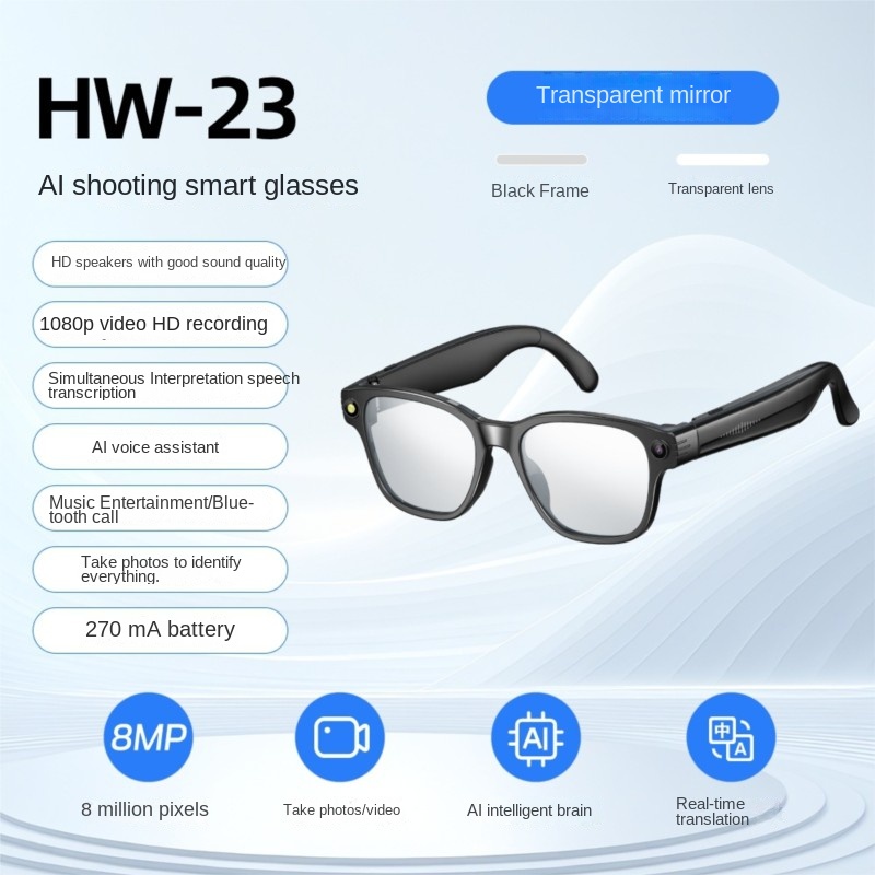 Audio Music Voice - Inteligentne okulary AI z kamerą 800W,
