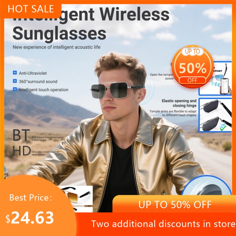 Audio Music Voice - Okulary przeciwsłoneczne Echowear Smart Hall Switch