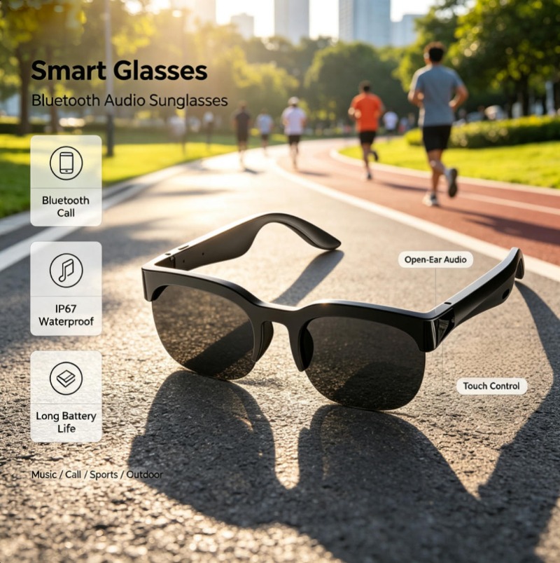 Audio Music Voice - Inteligentne okulary audio Bluetooth z otwartym