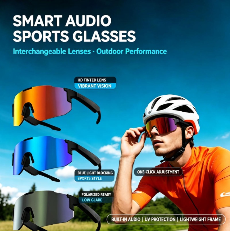 Audio Music Voice - Inteligentne okulary sportowe z funkcją Bluetooth,