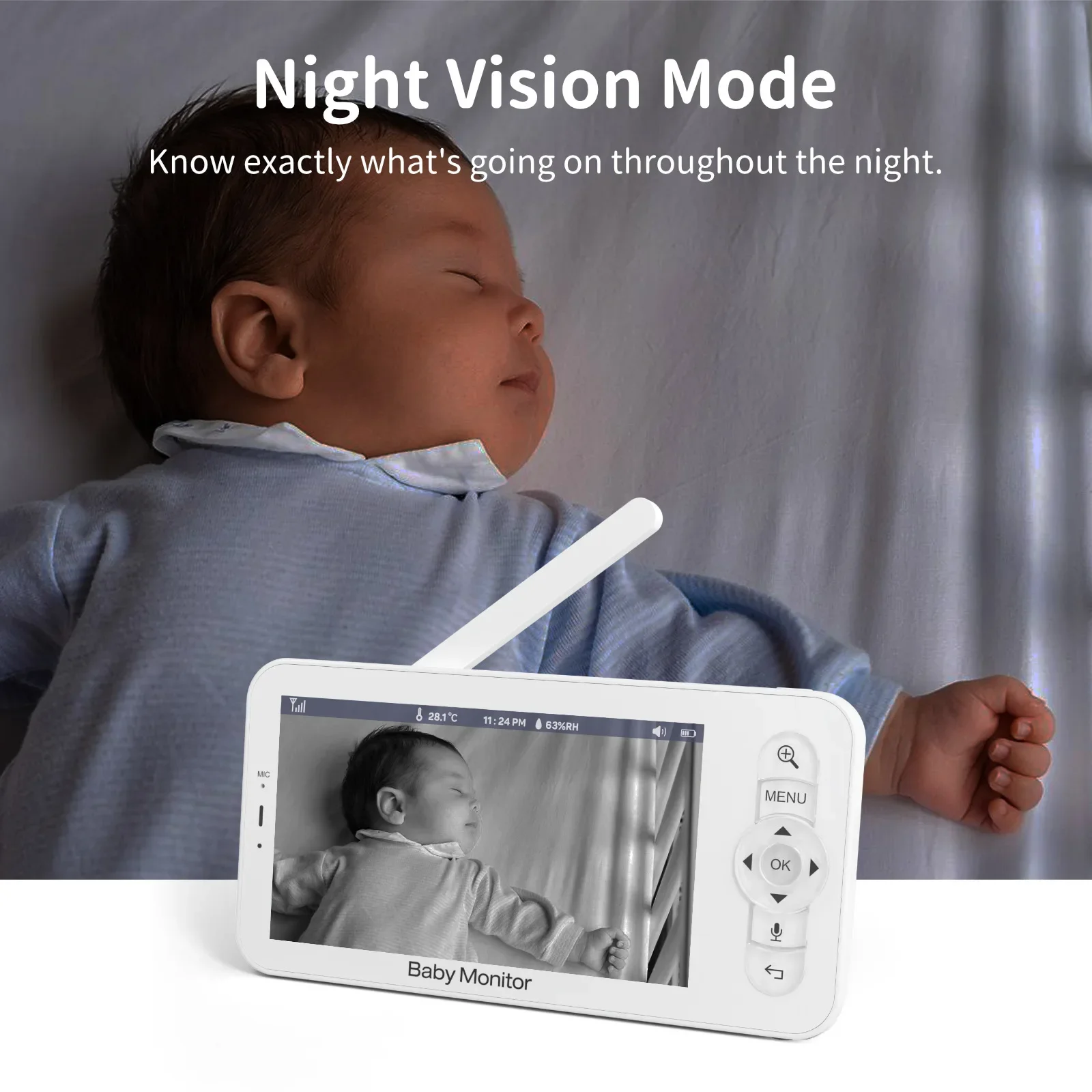 Niania HD 5-calowy LCD Dwukier – Audio Detect Music recenzja i cena
